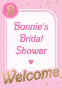 BAR-PNK-3-B1545 - BARBIE - PINK GOLD - WELCOME SIGN - A1: BAR-PNK-3-B1545 - BARBIE - PINK GOLD - WELCOME SIGN