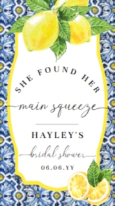 POS-BLY-6-B2607 - POSITANO BLUE TILE - LEMONS - MAIN SQUEEZE FAVOUR TAG - 5cm x 9cm: POS-BLY-6-B2607 - POSITANO BLUE TILE - LEMONS - MAIN SQUEEZE FAVOUR TAG