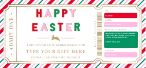 STR-PKM-14-B2610 - STRIPE - PINK MULTI - EASTER GIFT CERTIFICATE - DL: STR-PKM-14-B2610 - STRIPE - PINK MULTI - EASTER GIFT CERTIFICATE