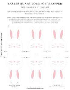 EAS-WTP-6-B2622 - EASTER - WHITE PINK - EASTER BUNNY LOLLIPOP WRAP - LETTER: EAS-WTP-6-B2622 - EASTER - WHITE PINK - EASTER BUNNY LOLLIPOP WRAP
