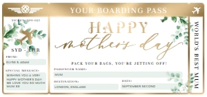 FER-GRE-14-B2627 - FERRAS - GREEN - MOTHER'S DAY BOARDING PASS - DL: FER-GRE-14-B2627 - FERRAS - GREEN - MOTHER'S DAY BOARDING PASS