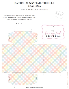 GIN-MLT-6-B2626 - GINGHAM - MULTI - EASTER BUNNY TAIL TRUFFLE BOX - LETTER: GIN-MLT-6-B2626 - GINGHAM - MULTI - EASTER BUNNY TAIL TRUFFLE BOX