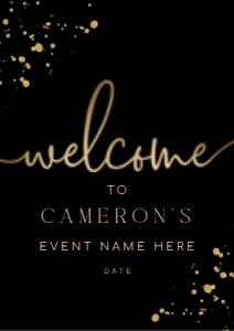 PAN-BLG-3-B1268 - PAINTLY - BLACK GOLD - WELCOME SIGN - PORTRAIT - A2: PAN-BLG-3-B1268 - PAINTLY - BLACK GOLD - WELCOME SIGN