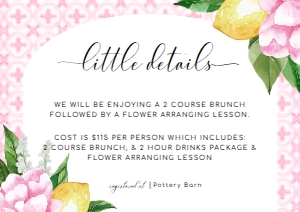 MED-PNK-2-B1966 - THE MED - PINK LEMONS - DETAILS CARD - ARCH - A7: MED-PNK-1-B1968 - THE MED - PINK LEMONS - BRIDAL SHOWER INVITATION SUITE - ARCH