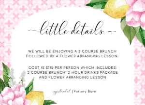 MED-PNK-2-B1966 - THE MED - PINK LEMONS - DETAILS CARD - ARCH - 4" x 5.5": MED-PNK-1-B1968 - THE MED - PINK LEMONS - BRIDAL SHOWER INVITATION SUITE - ARCH