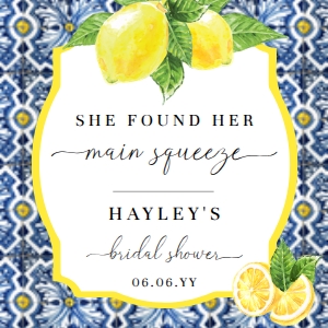 POS-BLY-6-B2607 - POSITANO BLUE TILE - LEMONS - MAIN SQUEEZE FAVOUR TAG - 2.5" x 2.5": POS-BLY-6-B2607 - POSITANO BLUE TILE - LEMONS - MAIN SQUEEZE FAVOUR TAG