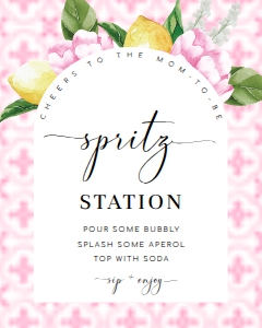 MED-PNK-7-B2670 - THE MED - PINK LEMONS - SPRITZ STATION SIGN - ARCH - 8" x 10": MED-PNK-7-B2670 - THE MED - PINK LEMONS - SPRITZ STATION SIGN - ARCH
