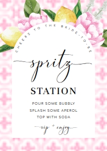 MED-PNK-7-B2670 - THE MED - PINK LEMONS - SPRITZ STATION SIGN - ARCH - A4: MED-PNK-7-B2670 - THE MED - PINK LEMONS - SPRITZ STATION SIGN - ARCH