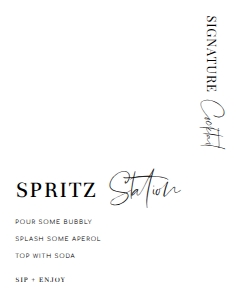 EST-WHT-7-B2199 - ESTELLE - WHITE - SPRITZ STATION SIGN - 11" x 14": EST-WHT-7-B2199 - ESTELLE - WHITE - SPRITZ STATION SIGN