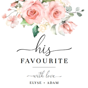 DAR-PNK-6-B2713 - DARCY FLORAL - PINK - HIS HER FAVOURITE TAG - 5cm x 5cm: DAR-PNK-6-B2713 - DARCY FLORAL - PINK - HIS HER FAVOURITE TAG