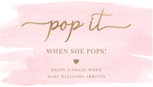 WAT-PNK-6-B2081 - WATERCOLOUR PINK - GOLD - POP IT BOTTLE LABEL - 2" x 3.5": WAT-PNK-6-B2081 - WATERCOLOUR PINK - GOLD - POP IT TAG
