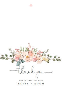 CAM-MLT-8-B1161 - CAMBRIDGE FLORAL - MULTI - THANK YOU FLAT CARD - 3.5" x 5": CAM-MLT-8-B1161 - CAMBRIDGE FLORAL - MULTI - THANK YOU CARD