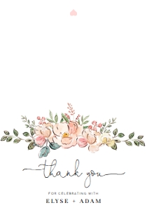 CAM-MLT-8-B1161 - CAMBRIDGE FLORAL - MULTI - THANK YOU FLAT CARD - 5" x 7": CAM-MLT-8-B1161 - CAMBRIDGE FLORAL - MULTI - THANK YOU CARD