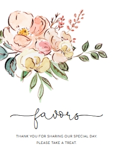 CAM-MLT-7-B1147 - CAMBRIDGE FLORAL - MULTI - FAVOURS SIGN - 18" x 24": CAM-MLT-7-B1147 - CAMBRIDGE FLORAL - MULTI - FAVOURS SIGN