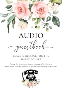 DAR-PNK-7-B2798 - DARCY FLORAL - PINK - AUDIO GUEST BOOK SIGN - A4: DAR-PNK-7-B2798 - DARCY FLORAL - PINK - AUDIO GUEST BOOK SIGN