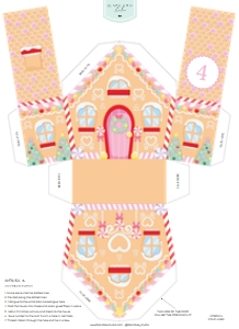 PRINTABLE ADVENT CALENDAR - GINGERBREAD HOUSE - HOUSE A: GBH-MLT-23-B2747 - GINGERBREAD HOUSE - MULTI - CHRISTMAS ADVENT CALENDAR