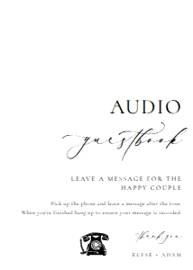 ELE-WHT-7-B2799B - ELLESMERE - WHITE - AUDIO GUESTBOOK SIGN - 5" x 7": ELE-WHT-7-B2799B - ELLESMERE - WHITE - AUDIO GUESTBOOK SIGN
