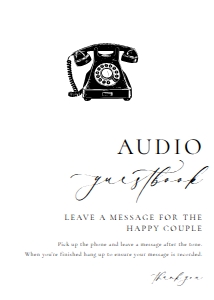 ELE-WHT-7-B2799 - ELLESMERE - WHITE - AUDIO GUESTBOOK SIGN - 5" x 7": ELE-WHT-7-B2799 - ELLESMERE - WHITE - AUDIO GUESTBOOK SIGN