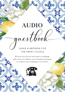 MED-BLU-7-B2801 - THE MED - LEMONS - AUDIO GUESTBOOK SIGN - A4: MED-BLU-7-B2801 - THE MED - LEMONS - AUDIO GUESTBOOK SIGN