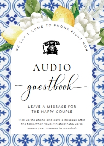 MED-BLU-7-B2802 - THE MED - LEMONS - AUDIO GUESTBOOK SIGN - ARCH - 5" x 7": MED-BLU-7-B2802 - THE MED - LEMONS - AUDIO GUESTBOOK SIGN - ARCH