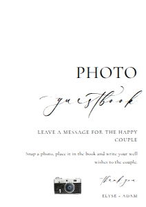 ELE-WHT-7-B2809 - ELLESMERE - WHITE - PHOTO GUESTBOOK SIGN - A4: ELE-WHT-7-B2809 - ELLESMERE - WHITE - PHOTO GUESTBOOK SIGN