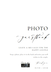 ELE-WHT-7-B2809 - ELLESMERE - WHITE - PHOTO GUESTBOOK SIGN - 5" x 7": ELE-WHT-7-B2809 - ELLESMERE - WHITE - PHOTO GUESTBOOK SIGN