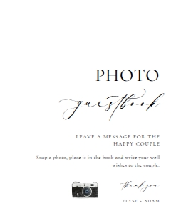 ELE-WHT-7-B2809 - ELLESMERE - WHITE - PHOTO GUESTBOOK SIGN - 8" x 10": ELE-WHT-7-B2809 - ELLESMERE - WHITE - PHOTO GUESTBOOK SIGN