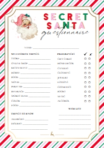STR-PMT-24-B2813 - STRIPE - PINK MULTI - SECRET SANTA QUESTIONNAIRE - A4: STR-PMT-24-B2813 - STRIPE - PINK MULTI - SECRET SANTA QUESTIONNAIRE
