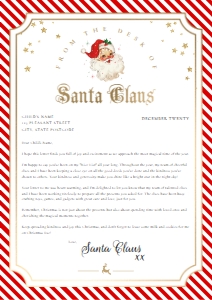 STR-RED-24-B2816 - STRIPE - RED - LETTER FROM SANTA - A4: STR-RED-24-B2816 - STRIPE - RED - LETTER FROM SANTA