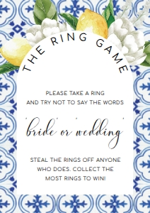 MED-BLU-10-B2819 - THE MED - LEMONS - THE RING GAME SIGN - ARCH - A4: MED-BLU-10-B2819 - THE MED - LEMONS - THE RING GAME SIGN - ARCH