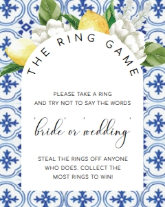 MED-BLU-10-B2819 - THE MED - LEMONS - THE RING GAME SIGN - ARCH - 8" x 10": MED-BLU-10-B2819 - THE MED - LEMONS - THE RING GAME SIGN - ARCH