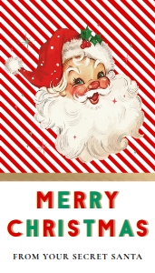STR-RED-6-B2815 - STRIPE - RED - SECRET SANTA TAG - 2" x 3.5": STR-RED-24-B2823 - STRIPE - RED - SECRET SANTA QUESTIONNAIRE BUNDLE