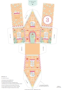 PRINTABLE ADVENT CALENDAR - GINGERBREAD HOUSE - HOUSE B: GBH-MLT-23-B2747 - GINGERBREAD HOUSE - MULTI - CHRISTMAS ADVENT CALENDAR