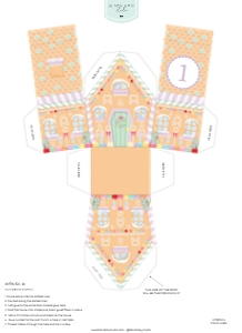 PRINTABLE ADVENT CALENDAR - GINGERBREAD HOUSE - HOUSE D: GBH-MLT-23-B2747 - GINGERBREAD HOUSE - MULTI - CHRISTMAS ADVENT CALENDAR