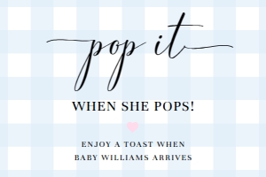GIN-BLU-6-B2829 - GINGHAM - BLUE - POP IT FAVOUR BOTTLE LABEL - 2" x 3": GIN-BLU-6-B2829 - GINGHAM - BLUE - POP IT FAVOURS