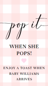 GIN-PNK-6-B2829 - GINGHAM - PINK - POP IT FAVOUR TAG - 5cm x 9cm: GIN-PNK-6-B2829 - GINGHAM - PINK - POP IT TAG
