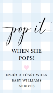 GIN-BLU-6-B2829 - GINGHAM - BLUE - POP IT FAVOUR TAG - 2" x 3.5": GIN-BLU-6-B2829 - GINGHAM - BLUE - POP IT FAVOURS