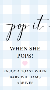 GIN-BLU-6-B2829 - GINGHAM - BLUE - POP IT FAVOUR TAG - 5cm x 9cm: GIN-BLU-6-B2829 - GINGHAM - BLUE - POP IT FAVOURS