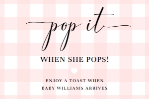GIN-PNK-6-B2829 - GINGHAM - PINK - POP IT FAVOUR TAG - 2" x 3": GIN-PNK-6-B2829 - GINGHAM - PINK - POP IT TAG
