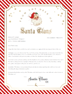 STR-RED-24-B2816 - STRIPE - RED - LETTER FROM SANTA - 8.5" x 11": STR-RED-24-B2816 - STRIPE - RED - LETTER FROM SANTA