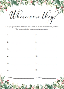 MER-WHT-10-B2320 - MERRIMENT - WHITE - WHERE WERE THEY PHOTO GAME GUESS CARD - 5" x 7": MER-WHT-10-B2320 - MERRIMENT - WHITE - WHERE WERE THEY PHOTO GAME POSTER