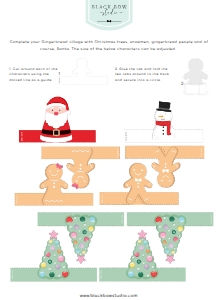 PRINTABLE ADVENT CALENDAR - GINGERBREAD HOUSE - CHARACTERS: GBH-MLT-23-B2747 - GINGERBREAD HOUSE - MULTI - CHRISTMAS ADVENT CALENDAR