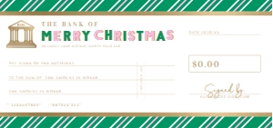 STR-GPK-14-B2850 - STRIPE - GREEN PINK - CHRISTMAS CHEQUE CERTIFICATE - DL: STR-GPK-14-B2850 - STRIPE - GREEN PINK - CHRISTMAS CHEQUE CERTIFICATE