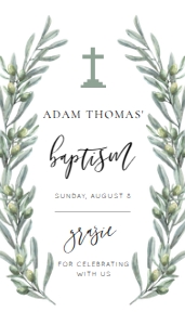 OLV-GRE-6-B2857 - OLIVE GROVE - GREEN - BAPTISM CHRISTENING TAG - 2" x 3.5": OLV-GRE-6-B2857 - OLIVE GROVE - GREEN - BAPTISM CHRISTENING TAG