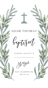 OLV-GRE-6-B2857 - OLIVE GROVE - GREEN - BAPTISM CHRISTENING TAG - 5cm x 9cm: OLV-GRE-6-B2857 - OLIVE GROVE - GREEN - BAPTISM CHRISTENING TAG