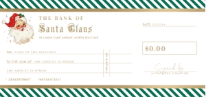 STR-GRD-14-B2851 - STRIPE - GREEN RED - CHRISTMAS SANTA CHEQUE CERTIFICATE - DL: STR-GRD-14-B2851 - STRIPE - GREEN RED - CHRISTMAS SANTA CHEQUE CERTIFICATE