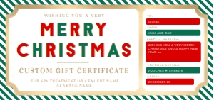 STR-GRD-14-B1798 - STRIPE - GREEN RED - CHRISTMAS GIFT CERTIFICATE - DL: STR-GRD-14-B1798 - STRIPE - GREEN RED - CHRISTMAS GIFT CERTIFICATE