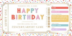 DOT-MLT-14-B2863 - DOT - MULTI - CONCERT GIFT CERTIFICATE - 4" x 8": DOT-MLT-14-B2863 - DOT - MULTI - CONCERT GIFT CERTIFICATE