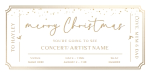PAN-WHG-14-B2866 - PAINTLY - WHITE GOLD - CHRISTMAS CONCERT GIFT CERTIFICATE - 4" x 8": PAN-WHG-14-B2866 - PAINTLY - WHITE GOLD - CHRISTMAS CONCERT GIFT CERTIFICATE