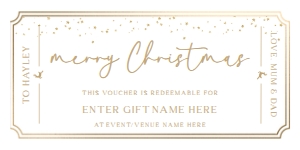 PAN-WHG-14-B2867 - PAINTLY - WHITE GOLD - CHRISTMAS GIFT CERTIFICATE - 4" x 8": PAN-WHG-14-B2867 - PAINTLY - WHITE GOLD - CHRISTMAS GIFT CERTIFICATE